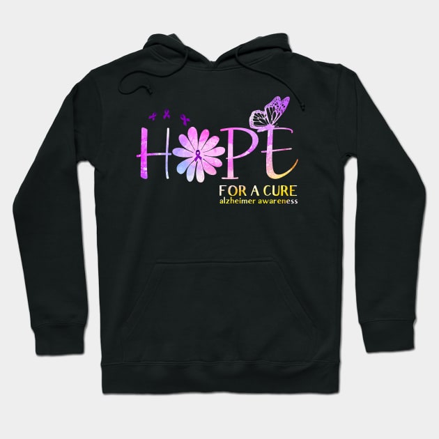 Hope For A Cure Alzheimer Awareness Flower Gift Hoodie by thuylinh8